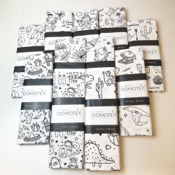 Algodón estampado ACOLORIER Cobalto / Carmesí